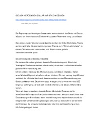 DIE USA WERDEN DEN DOLLAR MIT BITCOIN DECKEN